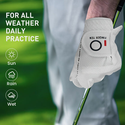 Wet Weather Golf Gloves Rain Grip 3-Pack for Men | Breathable Water-Resistant Golf Gloves for Left & Right Hand
