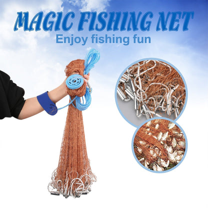 Saltwater Casting Net Set with Fish Basket – 12-Foot Diameter, 0.12" Mesh, Heavy-Duty Zinc-Plated Lead Sinkers for Rapid Sinking