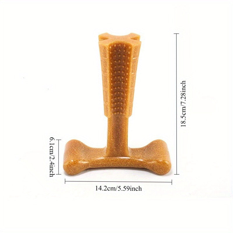 Dog Dental Chew Toy T-Shape with Textured Ridges & Ergonomic Grip – Non-Splintering Durable Chew Toy for Aggressive Chewers