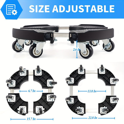 Plant Caddy with Wheels | 330 Lbs Heavy Duty, 8 Lockable Casters, Fits 8"-22" Pots