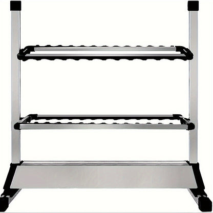Aluminum Fishing Rod Holder Rack Holds Up to 24 Rods, Portable Lightweight Rust-Resistant Rod Stand with Cushioned Holders & Carrying