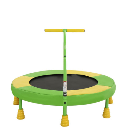 36 Inch Kids Indoor Trampoline with Handle – 7-Leg Safety Design, 2.0mm Steel Frame, 28 Coil Springs, Non-Slip Feet, PP Jump Mat