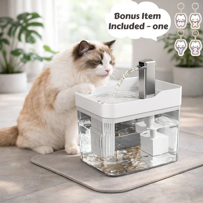 Pet Water Fountain Automatic 4-Stage Filtration – Ultra-Quiet USB Powered Circulating Fresh Water Dispenser with Visible Water Level Window