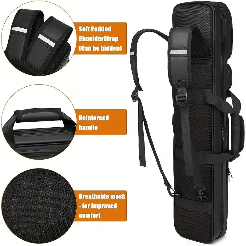 Pool Cue Case 4x4 – Billiard Cue Bag Holds 4 Butts & 4 Shafts, Hidden Backpack Strap, Large Front Accessory Pockets