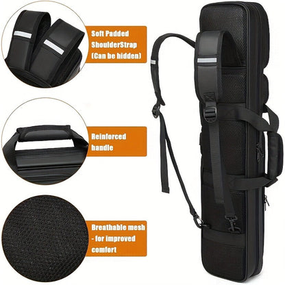 Pool Cue Case 4x4 – Billiard Cue Bag Holds 4 Butts & 4 Shafts, Hidden Backpack Strap, Large Front Accessory Pockets