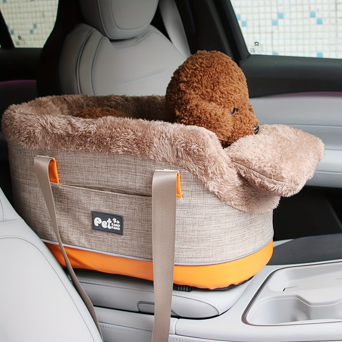 Pet Car Seat Carrier Bag Portable Safety Booster Seat for Dogs & Cats – Foldable Travel Bag with Car Pad, Secure Outing Bag