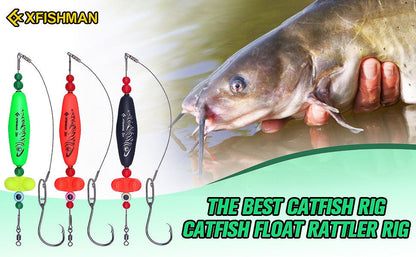 Catfish Rig Santee Cooper Float with Rattler 4pcs Set, Catfishing Tackle Rattle Float Rig for Bank Fishing