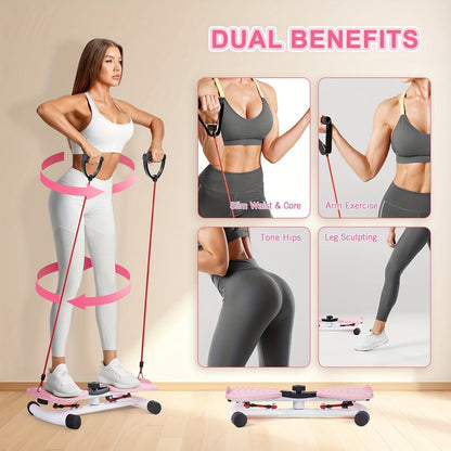 Fitness Equipment Waist Twist Platform with Figure-Eight Resistance Tubes Display and Three Colors