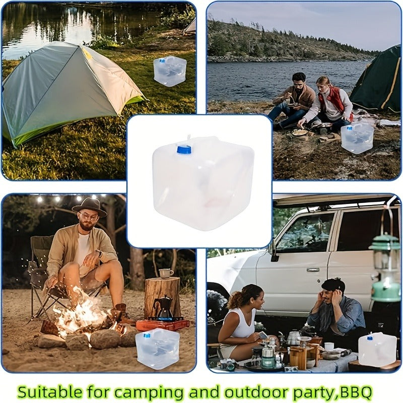 Foldable Water Storage Container 5.28 Gallon, Food-Grade BPA-Free Collapsible Water Jug with Spigot & Handle