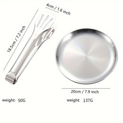Camping Mess Kit 24pcs Stainless Steel Cutlery Set for 4 – Plates, Spoons, Forks, Serrated Knives & Cloth Napkins