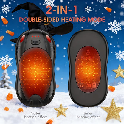 Magnetic Hand Warmer 2-in-1 Double Sided Heating – 3-Speed Temperature Control, Portable Pocket Heater for Skiing, Camping
