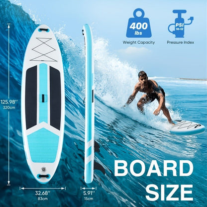 10.5-Foot Inflatable Stand-Up Paddle Board with Wide Non-Slip Deck and Green, Orange or Gray Options