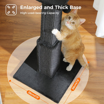 Cat Scratching Post Multi-Tier Sisal Tower for Indoor Cats – 18.9" & 32" Cat Tree with Hanging Ball Toy, Natural Sisal Rope, Sturdy Base