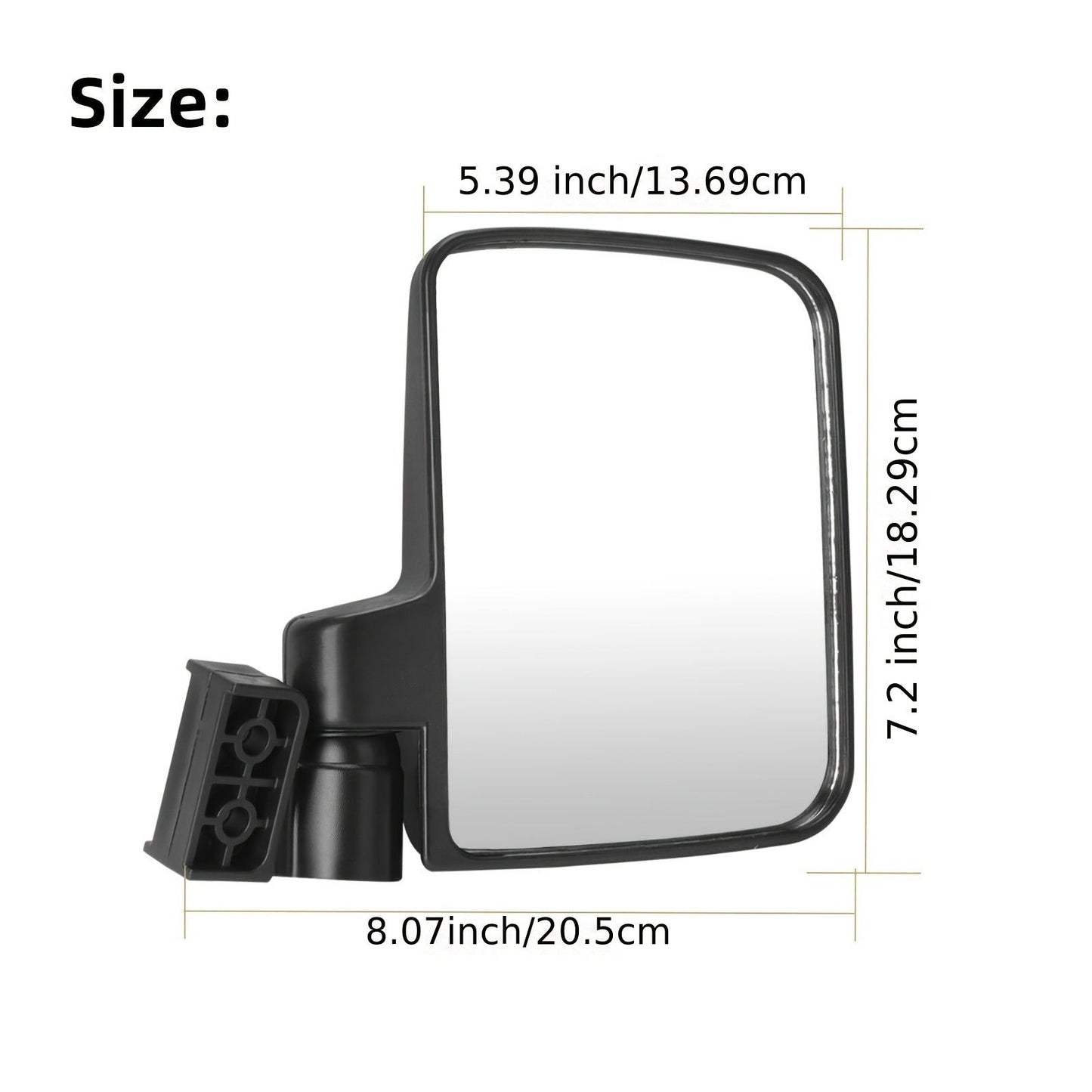 Golf Cart Mirror Set Convex Wide Angle Rotatable Side & Panoramic Rear View Mirrors – Fits Yamaha, EZGO, Club Car & Most Golf Carts