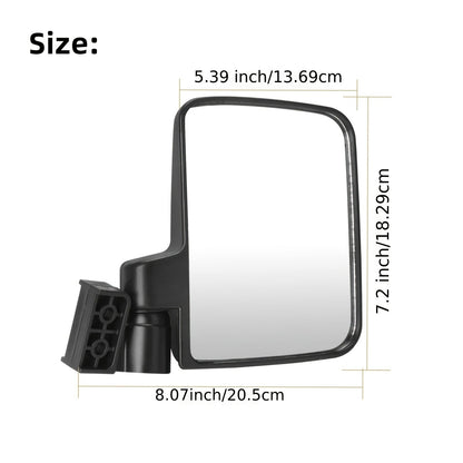 Golf Cart Mirror Set Convex Wide Angle Rotatable Side & Panoramic Rear View Mirrors – Fits Yamaha, EZGO, Club Car & Most Golf Carts