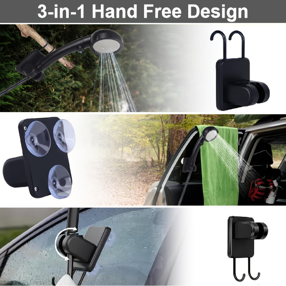 Portable Camping Shower 6000mAh IPX7 120-Min Runtime for Camping, Travel and Outdoor Use, with the Listed Configuration