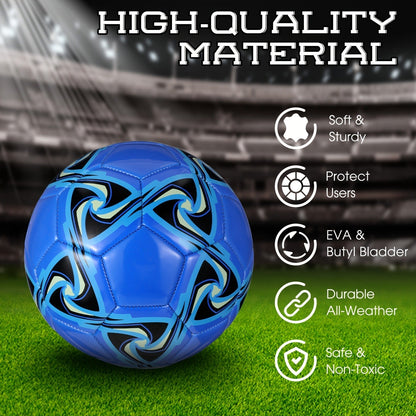 Soccer Balls Bulk 6 Pack Size 5 with Pump Official Size Indoor Outdoor Training Match Practice Game Balls for Kids Adults School Team