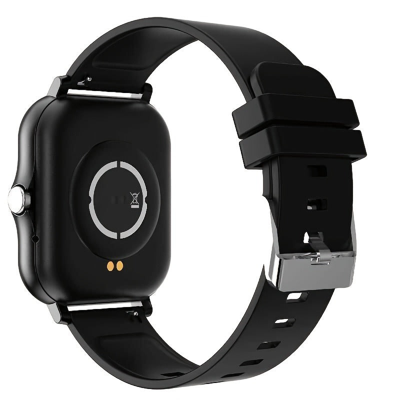 Smart Watch 1.83-Inch Touch Display with Bluetooth Calling, Music Control and Black Silicone Band
