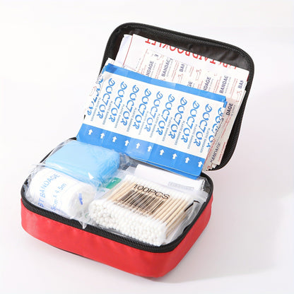 344-Piece First Aid Supply Kit in Compact Red Zipper Case with Listed 30-Category Assortment