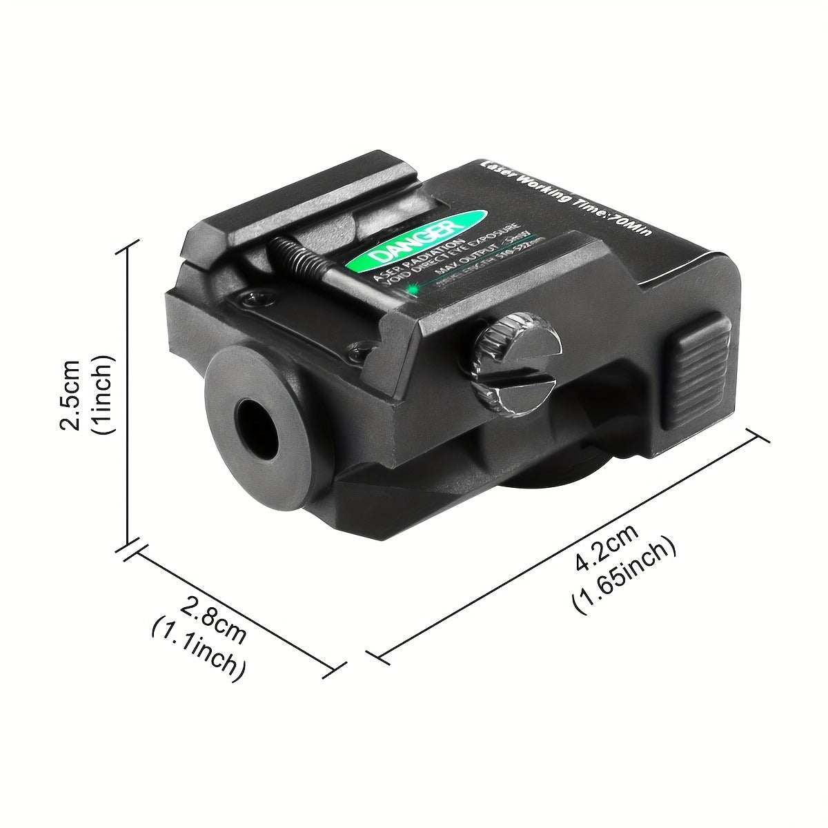 Compact Green Laser Sight Magnetic USB Charging Ambidextrous Low Profile 20mm Picatinny Rail for Handgun Pistol Airgun 150-300m Range PA66