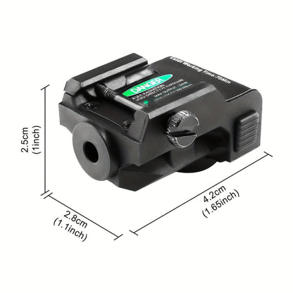 Compact Green Laser Sight Magnetic USB Charging Ambidextrous Low Profile 20mm Picatinny Rail for Handgun Pistol Airgun 150-300m Range PA66