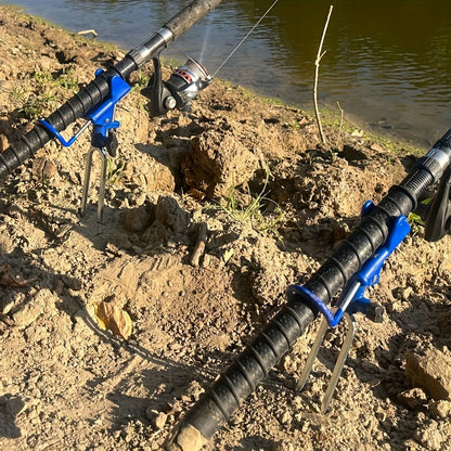 Fishing Rod Holder Ground Stake 360° Adjustable 2pcs Set, Heavy Duty Shore & Beach Rod Bracket Stand for Surf Fishing