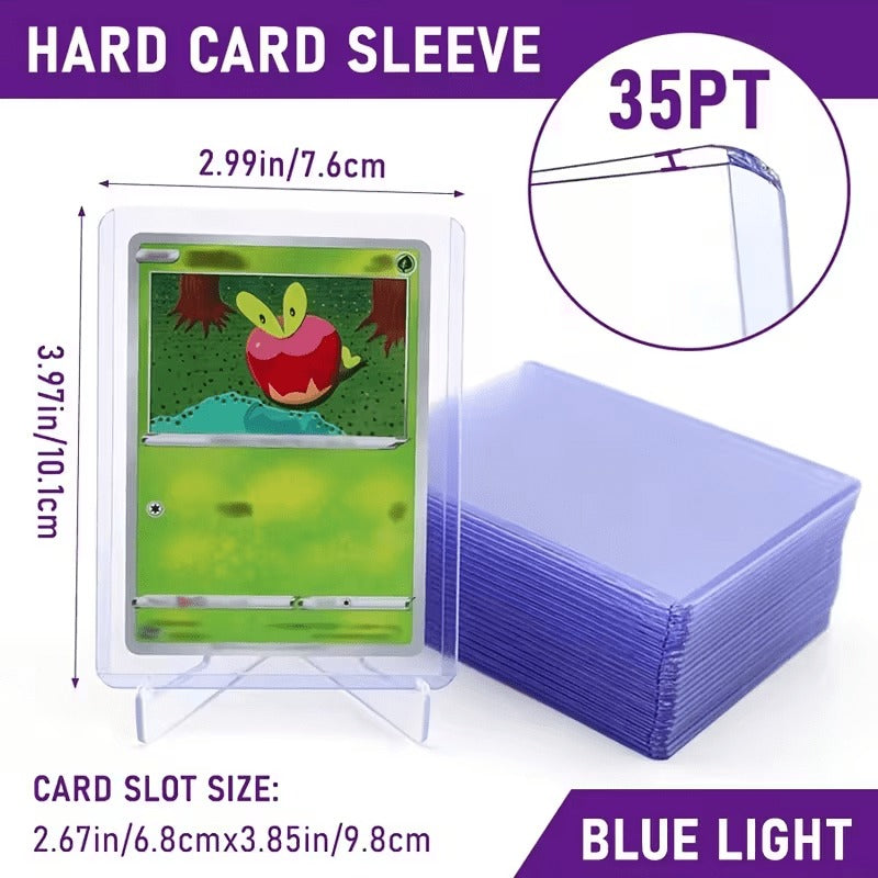 35PT Trading Card Storage Sleeves with Clear Rigid Top-Loading Design in 50- or 100-Piece Packs