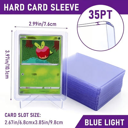 35PT Trading Card Storage Sleeves with Clear Rigid Top-Loading Design in 50- or 100-Piece Packs