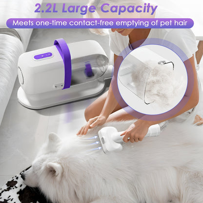 Pet Grooming Vacuum Kit 8-in-1 with 12000Pa Suction – Dog & Cat Hair Vacuum for Shedding, 6 Grooming Tools, 74oz Dust Cup, Low Noise