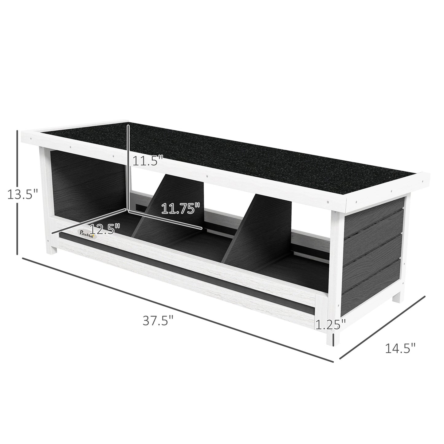 Chicken Nesting Box 3 Hole Wood Laying Box with Asphalt Roof for Hens, Indoor Outdoor Chicken Coop Nesting Boxes Fits Up to 3 Chickens