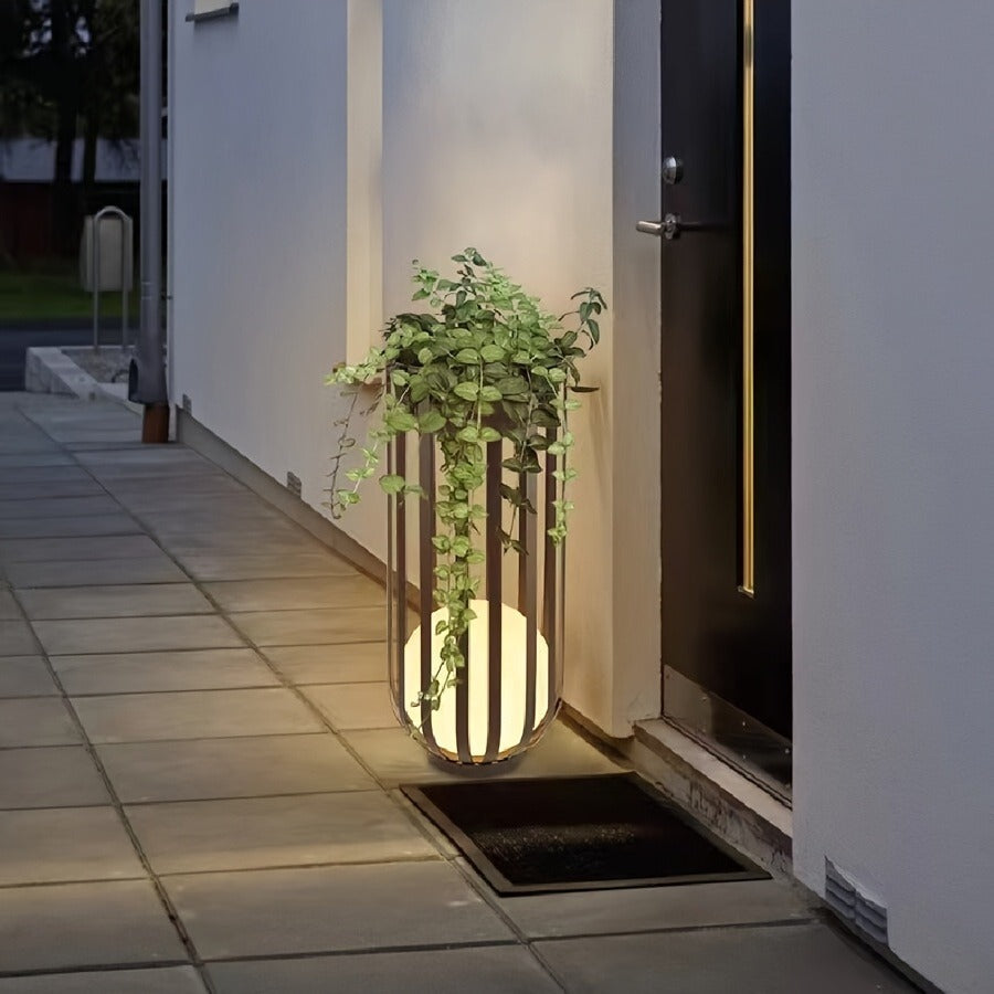 Solar Garden Light Table or Floor Lamp with Short and Tall Options, Solar Panel and Remote-Control Layout