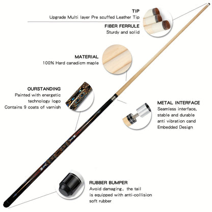 Premium Maple Pool Cue Stick 13mm – Unisex Professional Billiard Cue for Training & Play, 3 Color Options + 3-in-1 Cue Tool & Training Balls