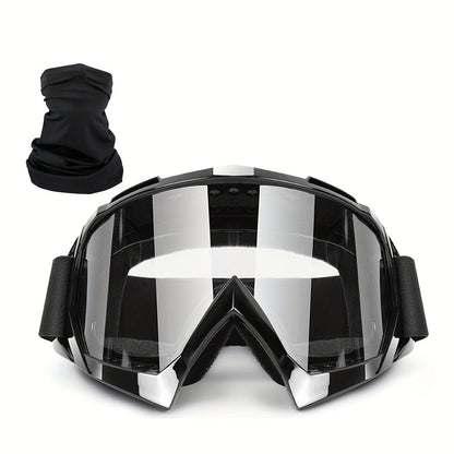 Ski Goggles Set with Black Headband – TPU Frame PC Lens Mirror Coating, Thick Foam Pad, Adjustable Strap, 28+ Color Styles