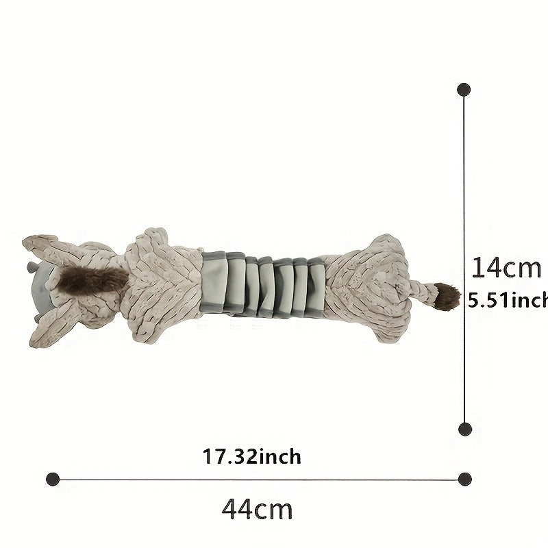 Dog Chew Toy Donkey Plush Squeaky Stretch Toy for Dogs – Durable Soft Stuffed Animal Chew Toy for Small Medium Large Dogs