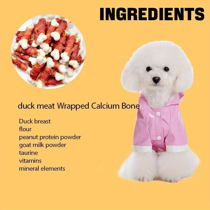 Duck Wrapped Dog Treats – Natural Duck Calcium Bones & Dried Chicken Breast, High Protein Digestible Chewing Rewards