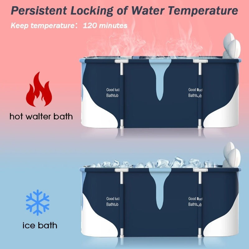 Foldable Bathtub for Adults Portable Inflatable Spa Tub with Massage Jets Indoor Outdoor Ice Bath Cold Plunge for Home or Salon Spa Use