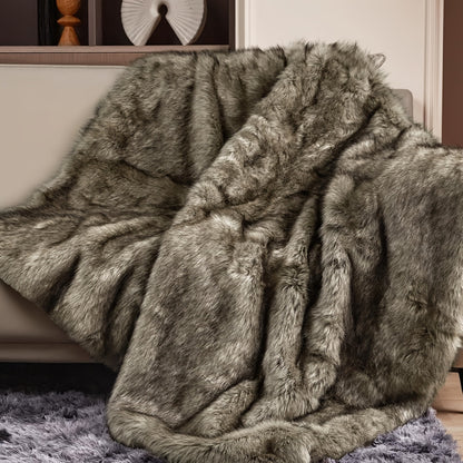 Faux Fur Throw Blanket 1060GSM Luxury – Super Soft Reversible Plush Mink Blanket for Bed Couch Sofa, Oversized Heavy Weight Cozy Blanket