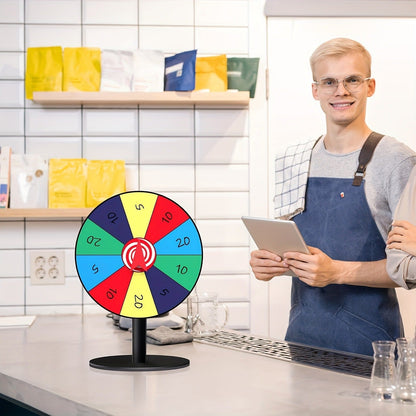 Tabletop Spinner Wheel 10 Slot – 8 Inch Heavy Duty Iron Base Prize Wheel for Carnival Games, Trade Show Spin Wheel, Party Supplies