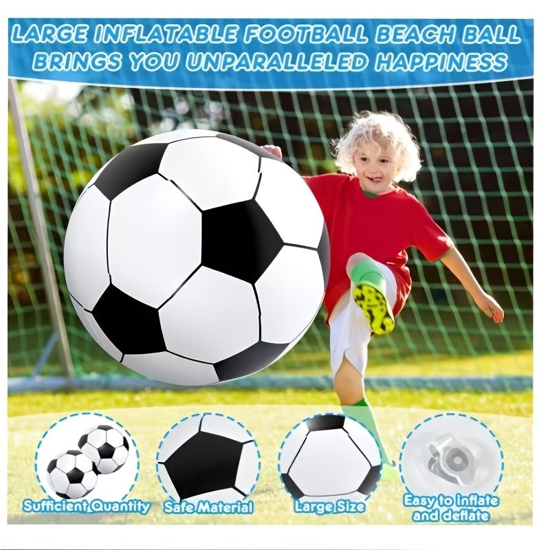 Giant Inflatable Soccer Ball for Indoor & Outdoor Use – Large Beach Ball for Pool Parties, Backyard Games, Playground Kickabout & Events