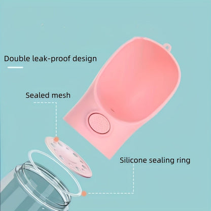 Portable Dog Water Bottle with Food Storage – Leakproof 2-in-1 Pet Travel Bottle for Hiking, Walking & Outdoor Activities