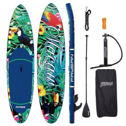 10.6-Foot Inflatable Stand-Up Paddle Board Kit with Six Graphics, Paddle, Pump, Bag, Leash and Fin
