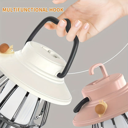 Camping Lantern Rechargeable LED, Snail Design Portable Camp Light with 3 Color Modes & Dimming, USB & Battery Dual Power