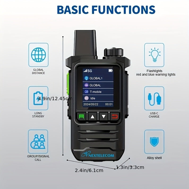 K6 Long Range Walkie Talkies 2 Pack with SIM Cards – 5G Two-Way Radio Set, Ultra-Long Battery Life, Extended Range Two-Way Communication
