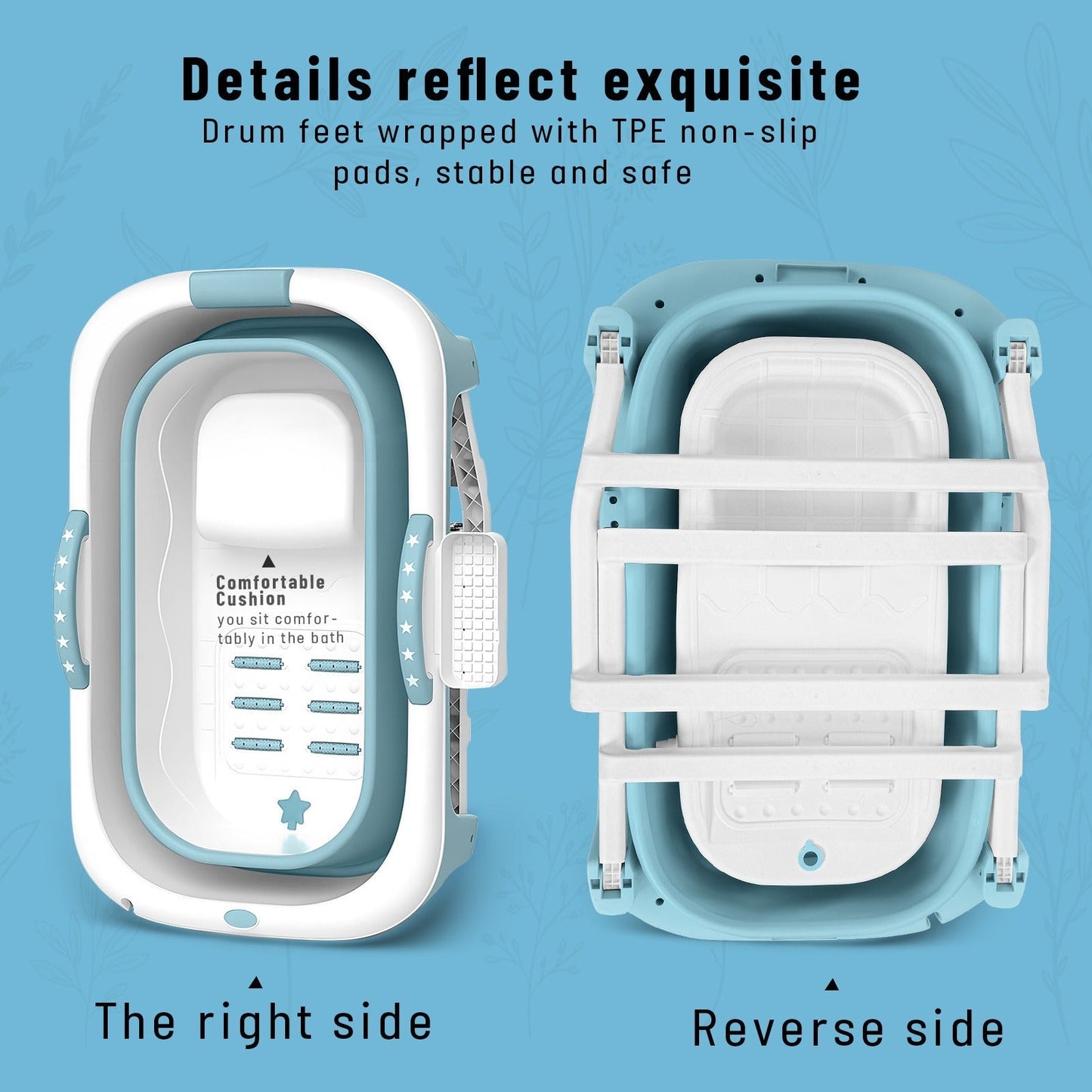 Portable Bathtub for Adults with Insulation Cover & Drainage Pipe, Foldable Hot Tub for Indoor Outdoor Sauna