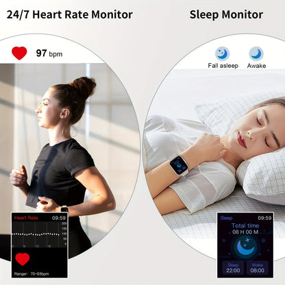 Smartwatch 1.69" HD Screen, 25 Sports Modes, IP68, Color Options & Everyday Wear Design with Activity Tools, Alerts and Color or Strap
