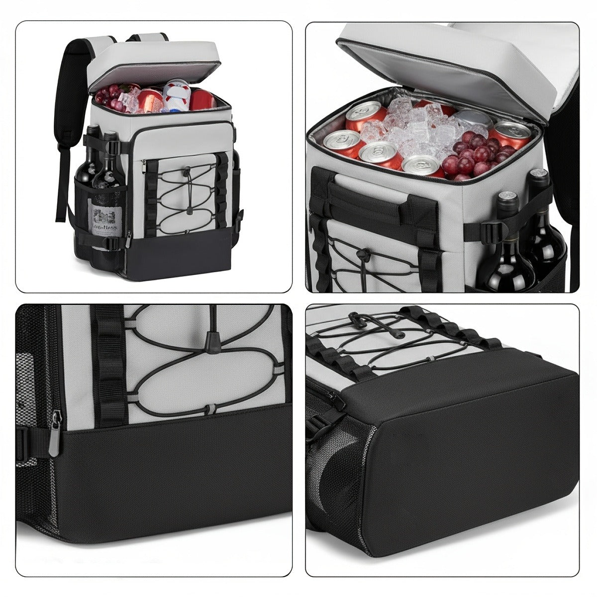 Insulated Cooler Backpack Leakproof Thermal Lunch Bag, Large Capacity Waterproof Cooling Rucksack for Camping, Hiking, Picnic & Beach