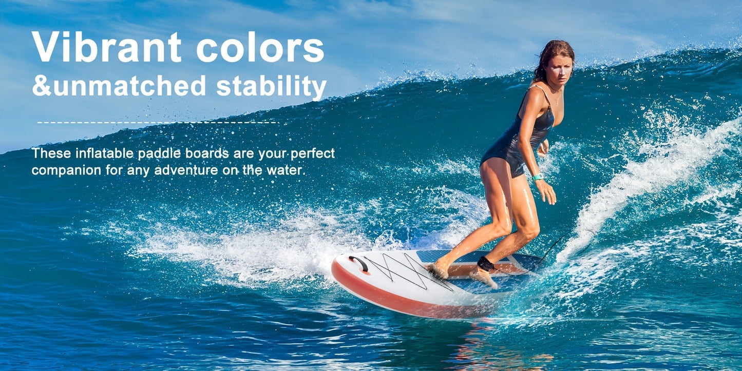 Inflatable Stand Up Paddle Board 10'6" x 32" – Non-Slip Deck iSUP with Premium Accessories | Stable & Durable Paddle Board for Fishing