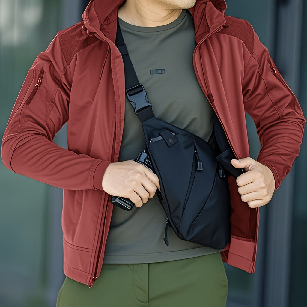 Anti-Theft Sling Bag Men Crossbody Chest Pack Oxford – Lightweight Shoulder Bag with Adjustable Strap, Multiple Compartments & Zipper