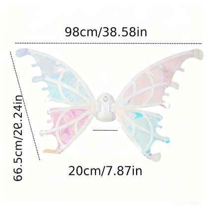 LED Light-Up Butterfly Angel Wings Costume for Dogs, Girls & Women – Multi-Color Illuminated Wings for Halloween, Christmas, Carnival