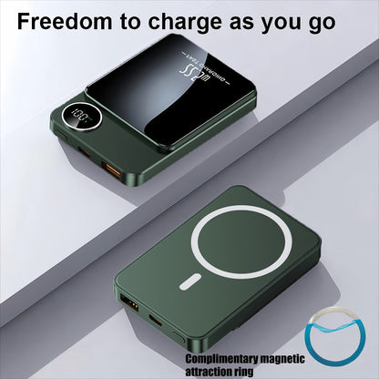 Power Bank Magnetic 5000mAh or 10000mAh with 15W Wireless Charging and LED Indicator in Three Colors